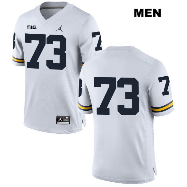 Men's NCAA Michigan Wolverines Maurice Hurst #73 No Name White Jordan Brand Authentic Stitched Football College Jersey WL25P57BC